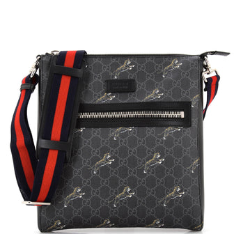 Gucci
Web Strap Front Zip Messenger Bag Printed GG Coated Canvas Medium