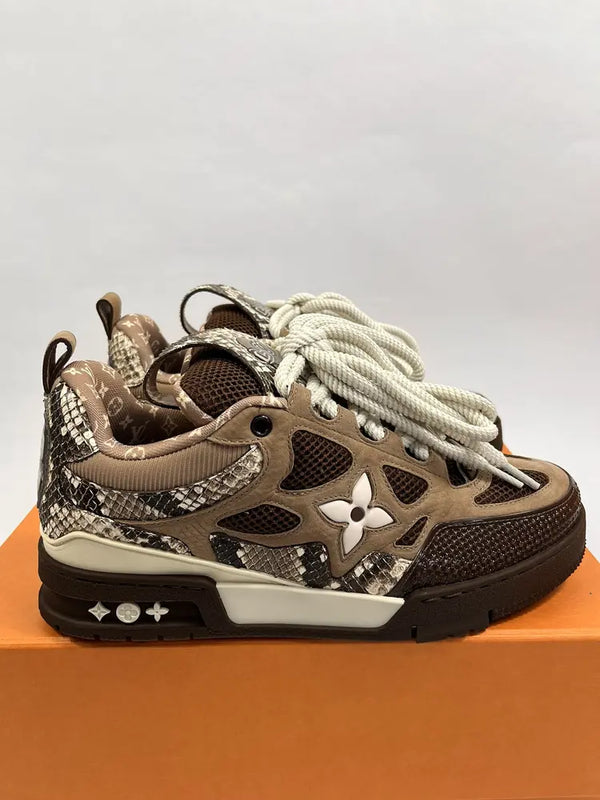 PYTHON SK8 LEATHER SNEAKERS
